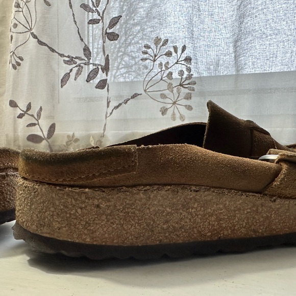 Birkenstock Buckley Brown Suede Slip-On Loafers with Buckle - Picture 7 of 15